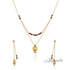نیم ست طلا دست ساز طرح انار کالکشن یلدا کد XS229