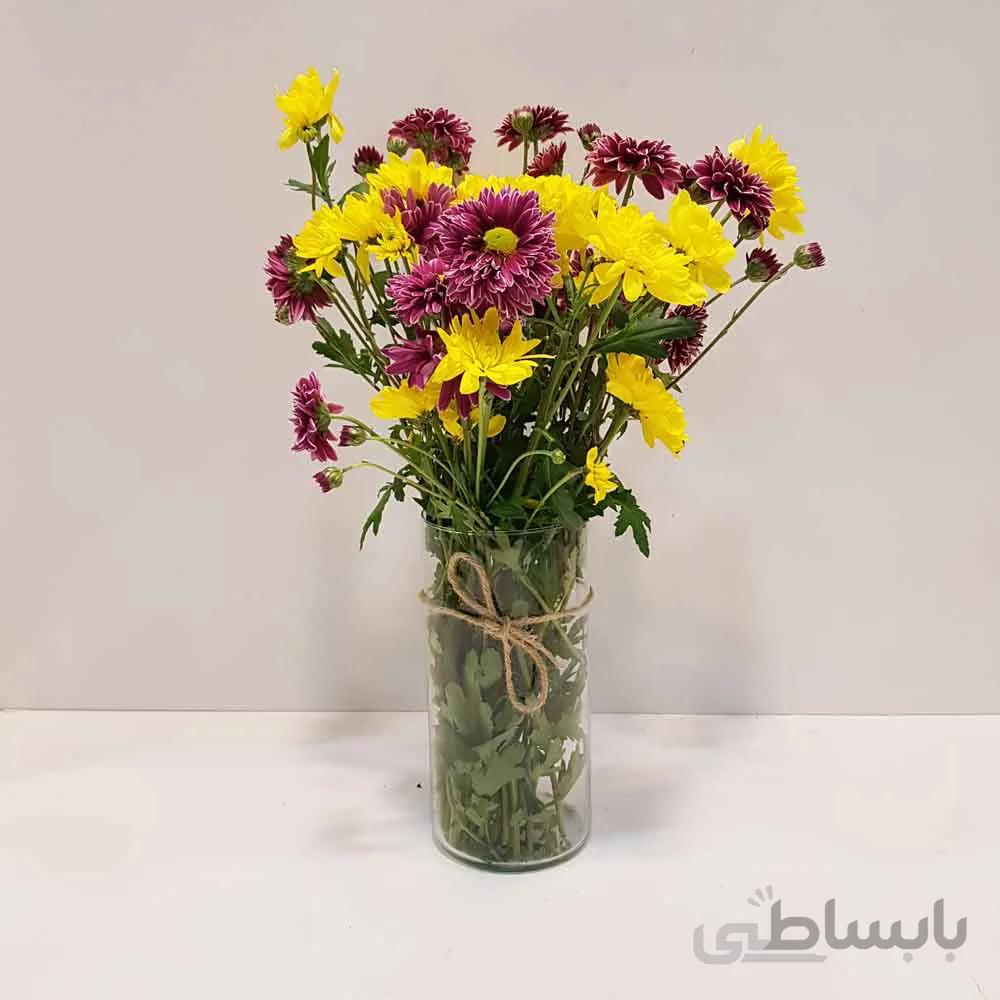 گلدان شیشه ای 20 سانتی میخک