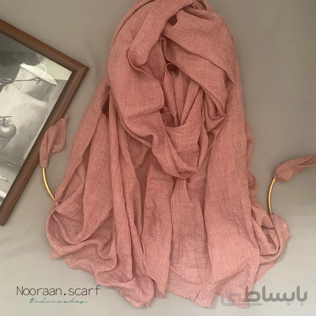 شال نخی مزونی ساده گلبهی ا shal140007