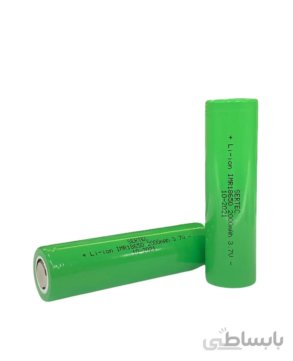 باتری لیتیوم یون 3.7v سایز 18650 2000mAh مارک SERTEC ترکیه