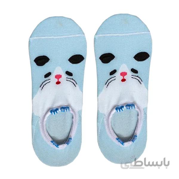 جوراب گربه ای مچی زنانه رنگ ابی کد ph362
