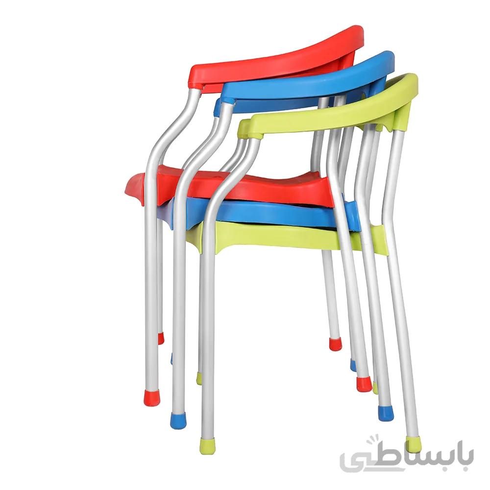 صندلی پلاستیکی با پایه آهنی مدل SE63 استیل هامون