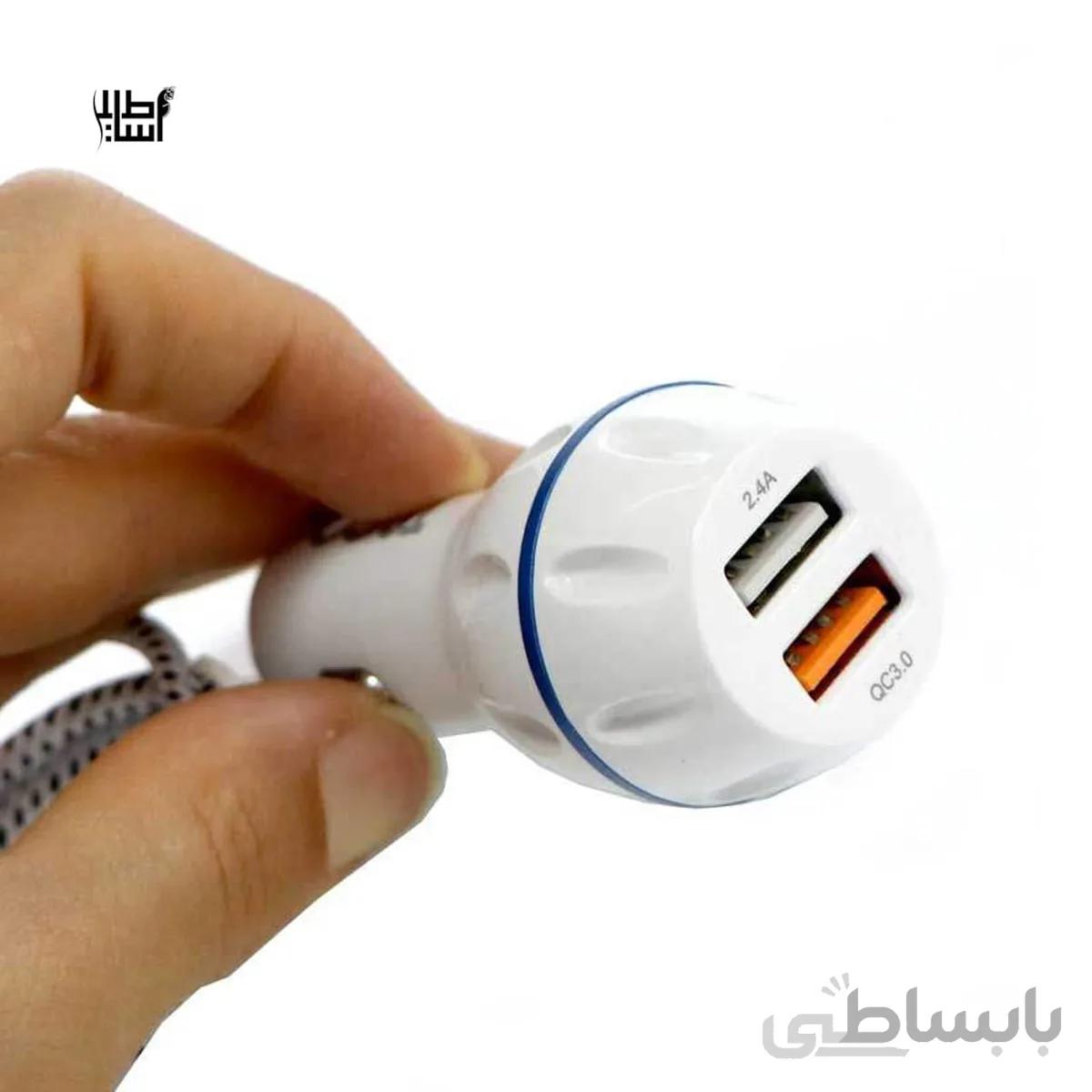 شارژر فندکی فست شارژ تسکو TSCO TCG 28 QC3.0 + کابل