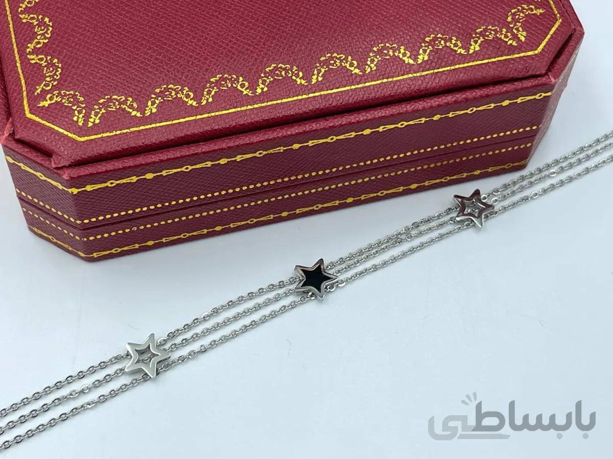 دستبند ساده نقره ای ستاره