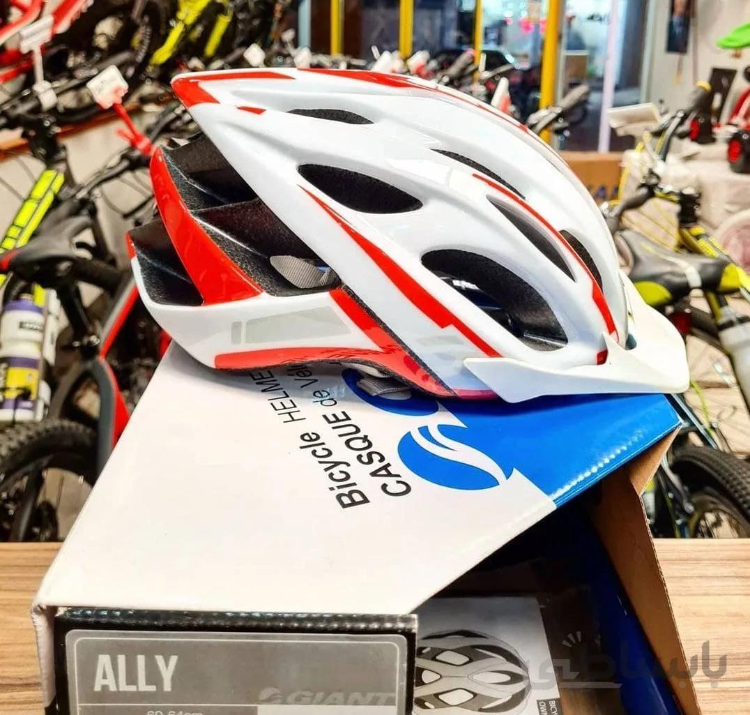 کلاه دوچرخه سواری جاینت مدل ALLY سفید-قرمز سایز ۶۰-۵۳ سانتی متر Giant Bicycle Helmet ALLY White/Red size 53-60 cm