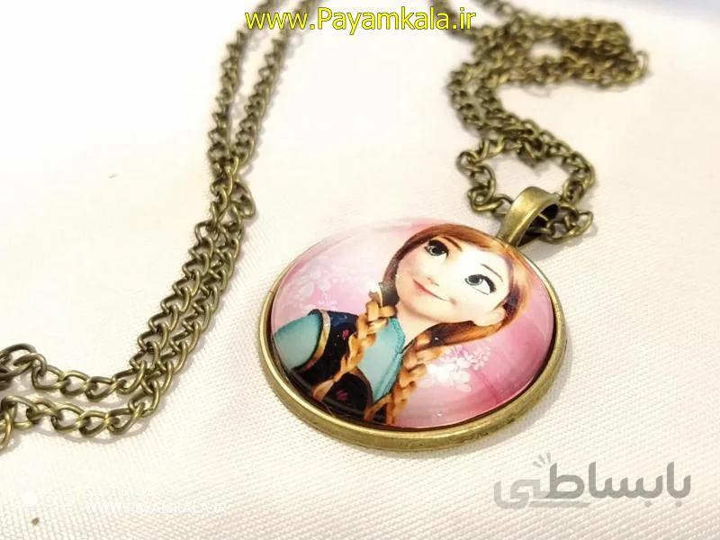 گردنبند دخترانه رزین شخصیت کارتونی ملکه برفی آنا