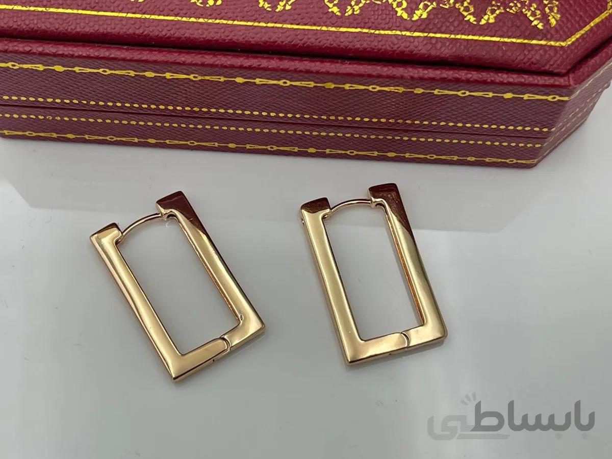 گوشواره طرح مستطیل طلایی
