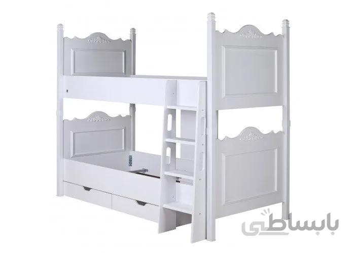 تخت دوطبقه کویین سیلور (بدون باکس زیر تخت)
