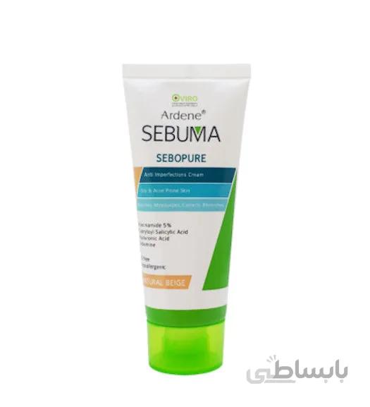 کرم یکنواخت کننده رنگی Sebopure سبوما مناسب پوست چرب و جوش دار 30میل آردن ا Ardene Sebuma Sebopure Anti Imperfections Cream For Oily And Acne Prone Skin 30ml