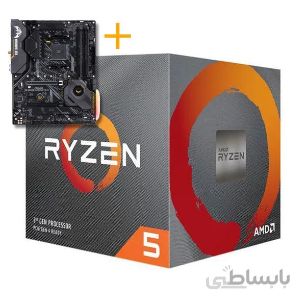 باندل پردازنده مرکزی ای ام دی سری Ryzen 5 مدل 3600XT به همراه جعبه + PRIME X570-P ا AMD Ryzen 5 3600XT CPU + PRIME X570-P