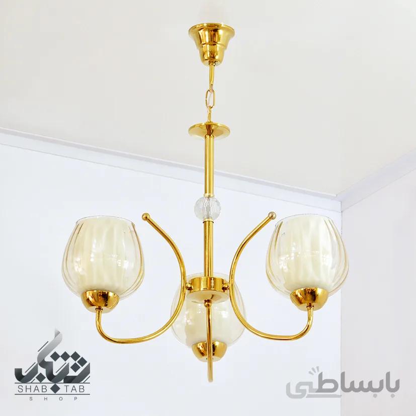 لوستر آویز سه شعله طلا کد 806