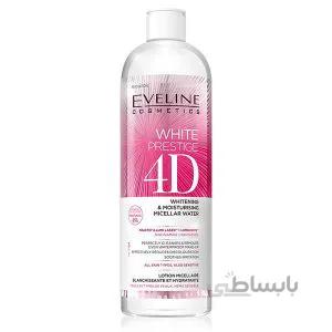 محلول پاک کننده ارایش میسلار واتر او لاین حجم 500 میل EVELINE WHITE PRESTIGE 4D