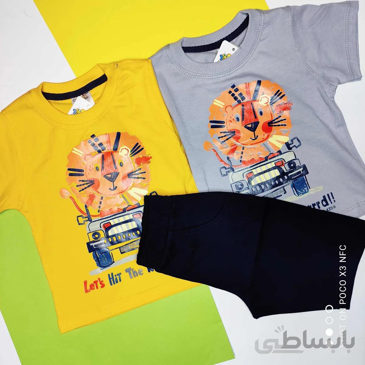 ست تیشرت شلوارک شیر کوچولو کد:1046