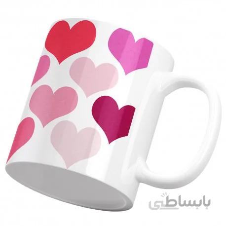ماگ قلب رنگارنگ