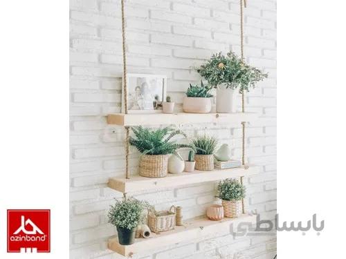 شلف دیواری و آویز چوبی شماره ۱۵ ا ساخته شده با چوب درختان جنگلی