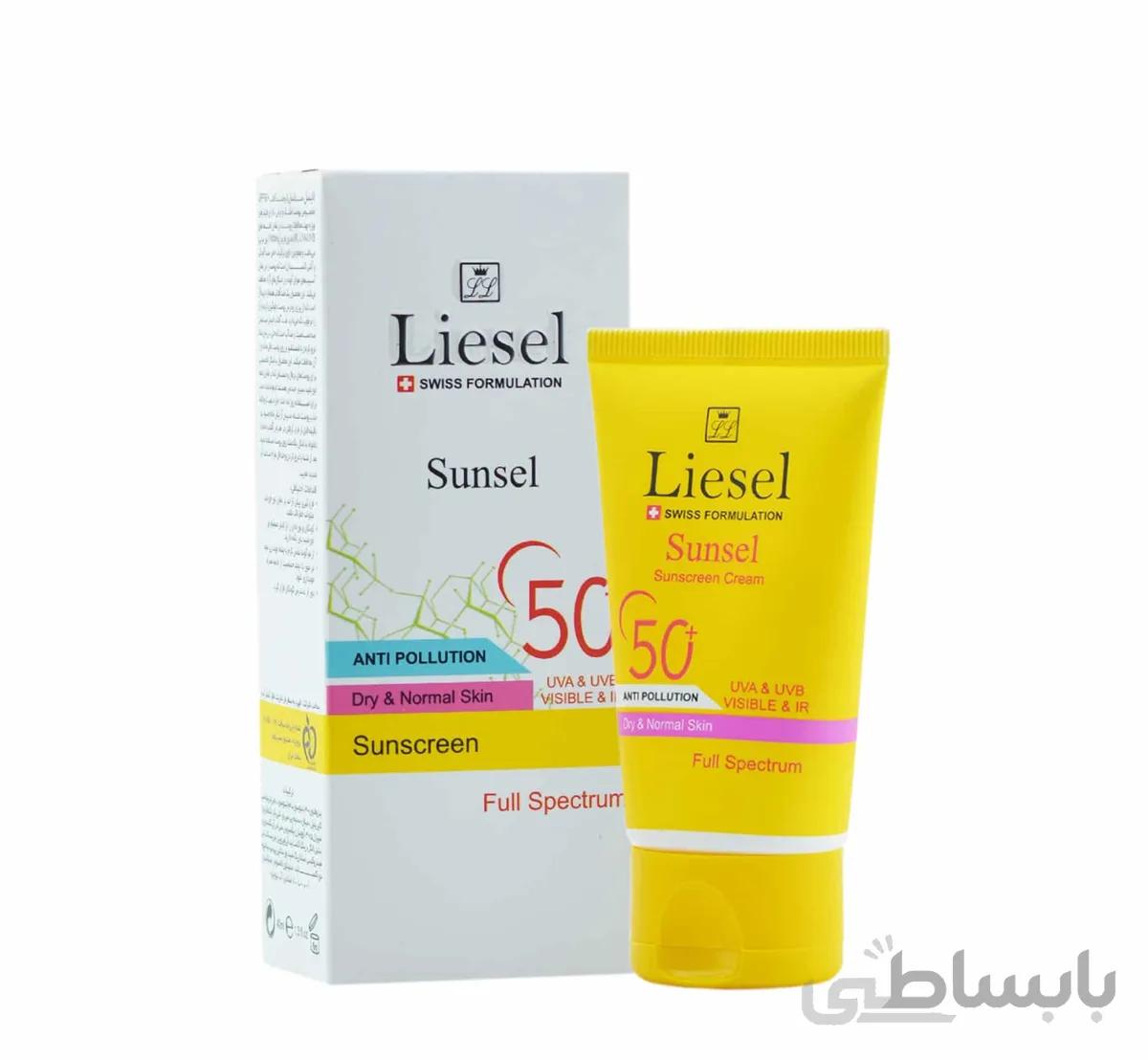 کرم ضدآفتاب +SPF50 سانسل لایسل بی رنگ (پوست معمولی و خشک) 40 میلی لیتر