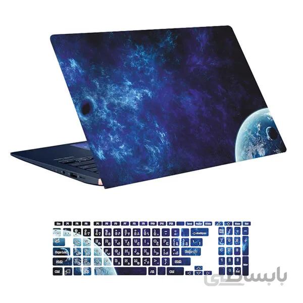 استیکر لپ تاپ طرح Space کد ۹۵ به همراه استیکر کیبورد