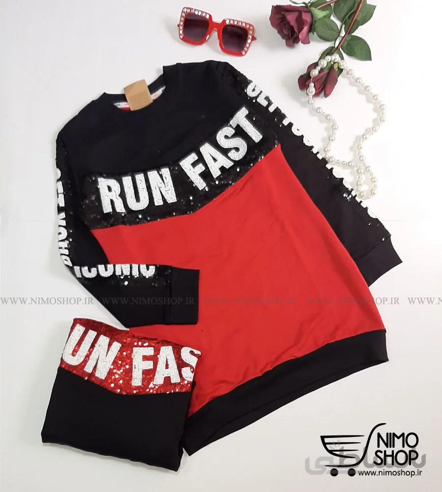 تونیک سایز بزرگ دخترانه مدل RUN FAST /فقط55