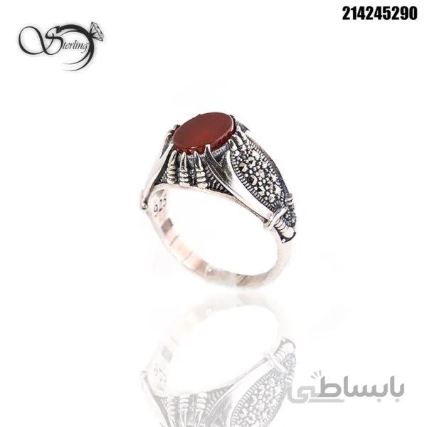 انگشتر سیاه قلم مردانه طرح پنجه عقابی کد:۱۷۵۱