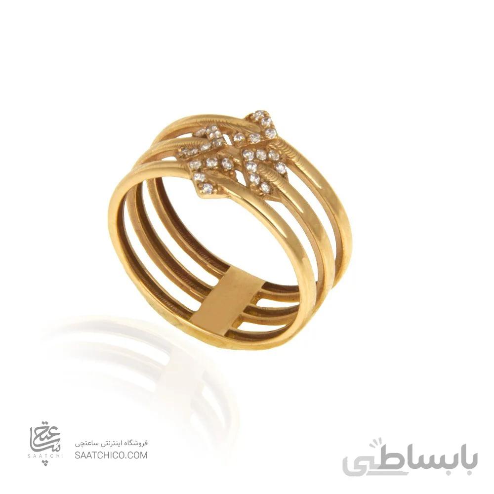 انگشتر طلا زنانه طرح چند لایه کد CR421