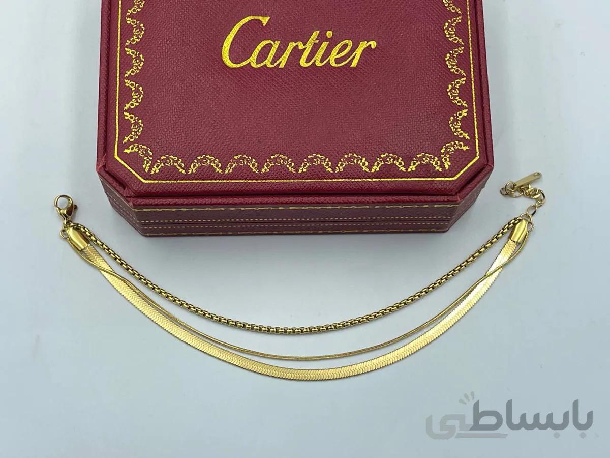 دستبند ماری سه زنجیره طلایی