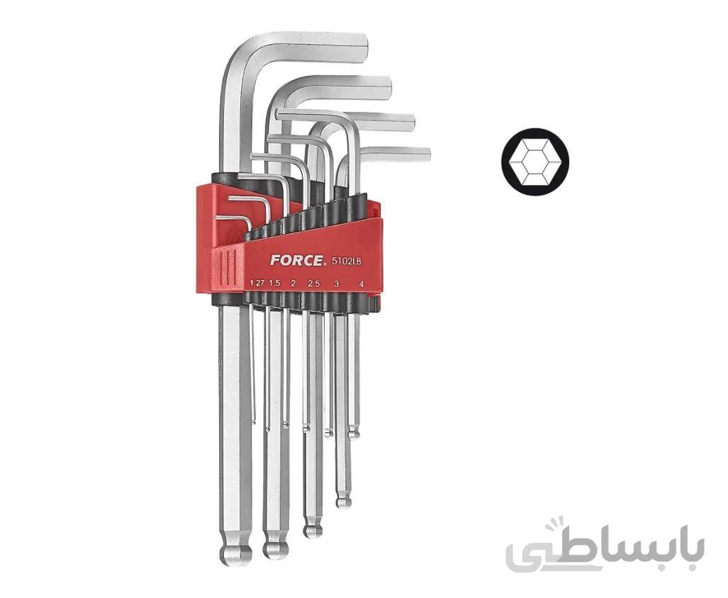 سری آچار ستاره ای بلند سر گرد 9 عددی فورس – FORCE مدل 5098LB