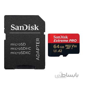 کارت حافظه microSDXC مدل Extreme PRO کلاس A2 استاندارد UHS-I U3 سرعت 170MBps ظرفیت 64 گیگابایت به همراه آداپتور SD غیر اصل