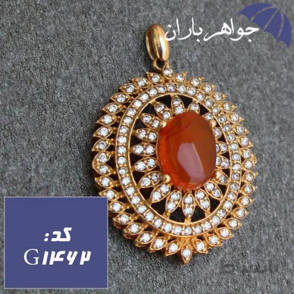 گردنبند طلاروس عقیق یمنی اصل زنانه کد G_1462