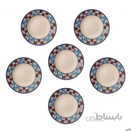 خورشت خوری سرامیکی طرح شطرنجی بسته 6 عددی