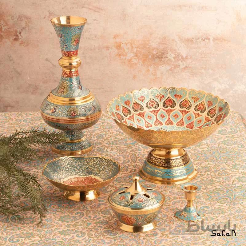 ست پذیرایی برنجی میناکاری کد 166