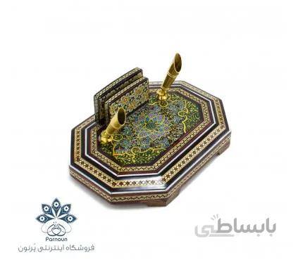 جا قلمی رومیزی خاتم 8 ضلعی 15 در 11