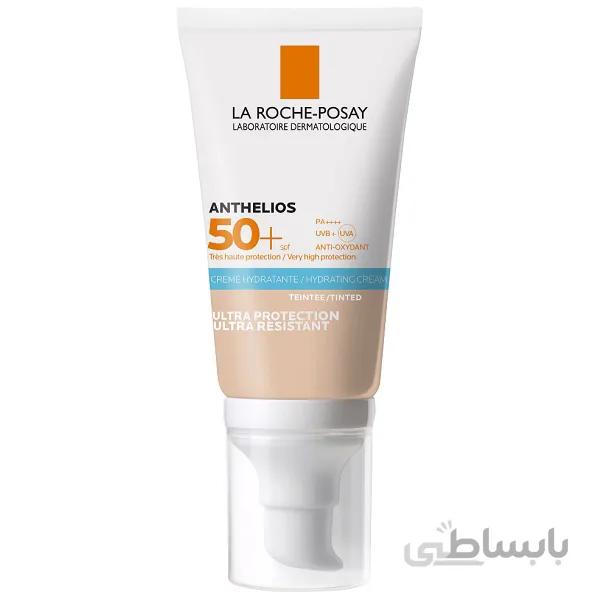 ضد آفتاب کرم پودری لاروش پوزای LA ROCHE POSAY مدل آنتلیوس ANTHELIOS حجم 50 میل | آبرسان پوست خشک +SPF 50 ا La Roche-Posay Anthelios SPF50+ Tinted Hydrating Cream 50ml