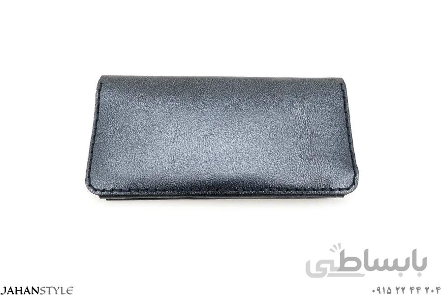 کیف پول و مدارک چرم طبیعی رنگ خاکستری