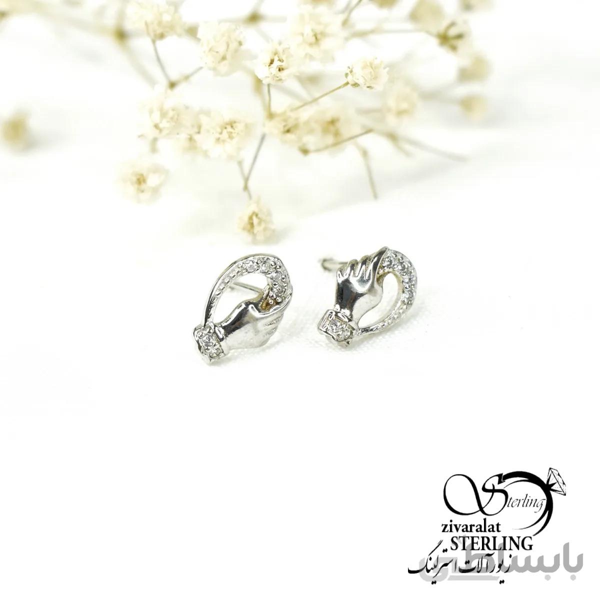 گوشواره میخی نقره کد 6204