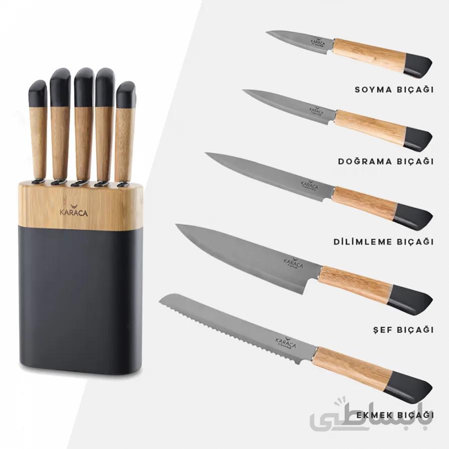 سرویس چاقو ۶ پارچه کاراجا طرح maple