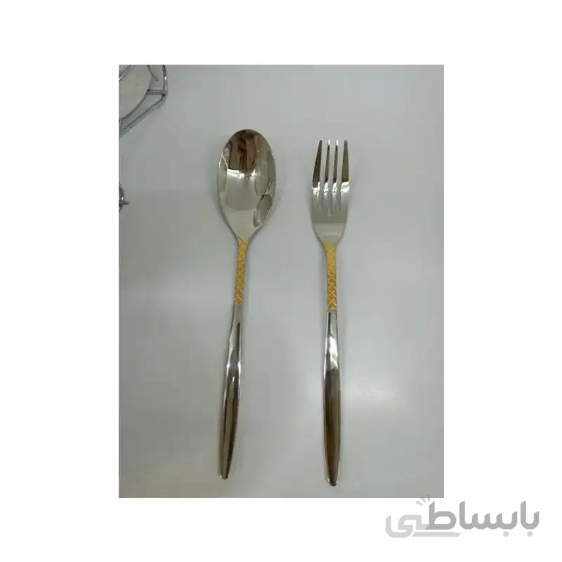 سرویس قاشق چنگال 24 نفره 118 پارچه مارک یونیک استیل خالص رنگ ثابت