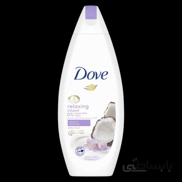 شامپو بدن داو ۵۰۰ میل با رایحه گلبرگ یاس و شیر نارگیل – Dove Body Wash Jasmine petals & coconut milk