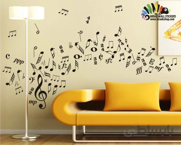 برچسب دیواری نوار نت ها music wall stickers کد h070