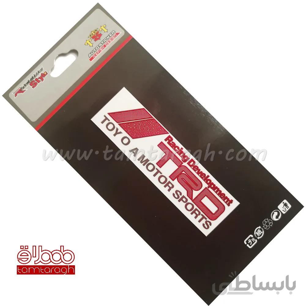 استیکر (برچسب) لیزری خودرو طرح TRD دو رنگ سایز کوچک
