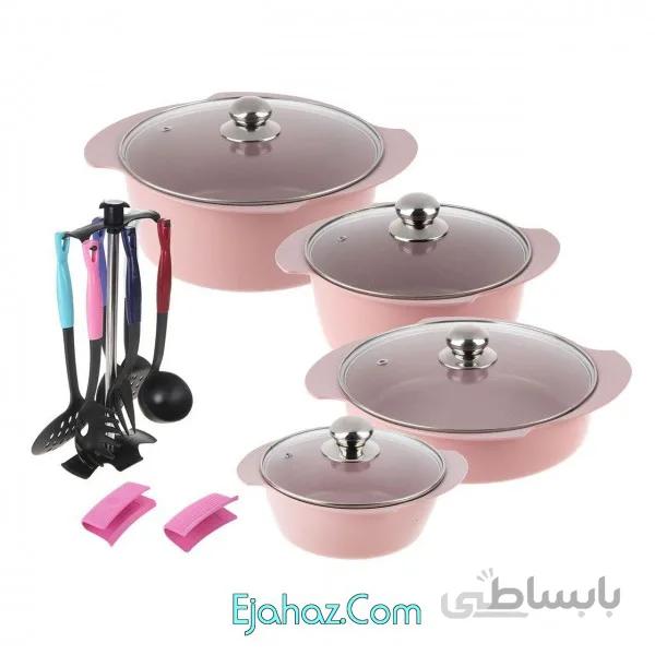 سرویس پخت و پز قابلمه 17 پارچه تکنو مدل Butterfly-P