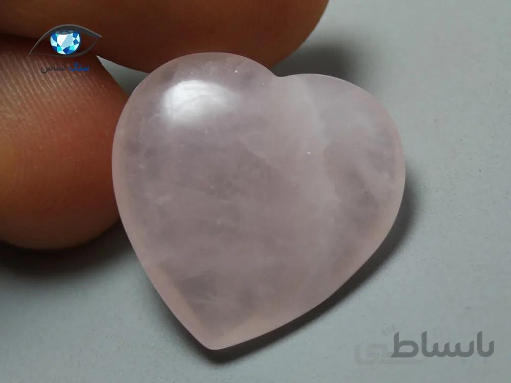 سنگ رز کوارتز تراش قلب 3 گرم