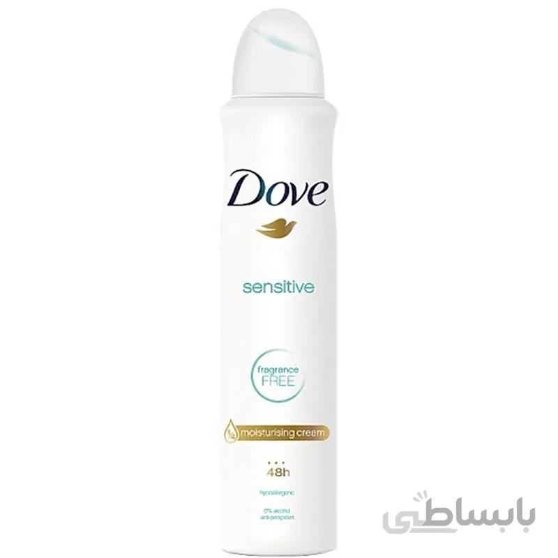 اسپری دیودورانت زنانه داو sensitive حجم 150 میل
