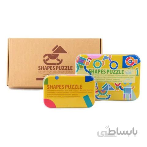 پازل آموزشی تطابق اشکال چوبی رنگ زرد مدل 100284