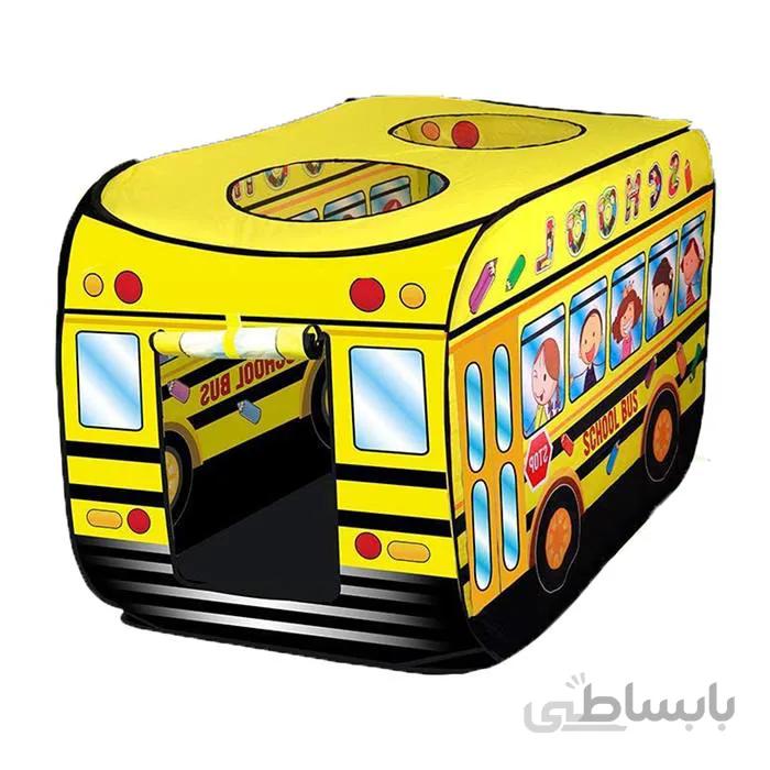 چادر بازی کودک مدل اتوبوس مدرسه ا یک عدد چادر بازی کودک به طرح اتوبوس مدرسه