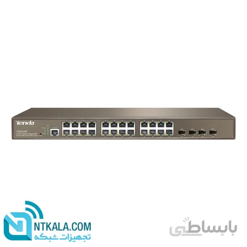 سوئیچ پرسرعت POE حرفه ای با قابلیت مدیریت تندا TEG3224P