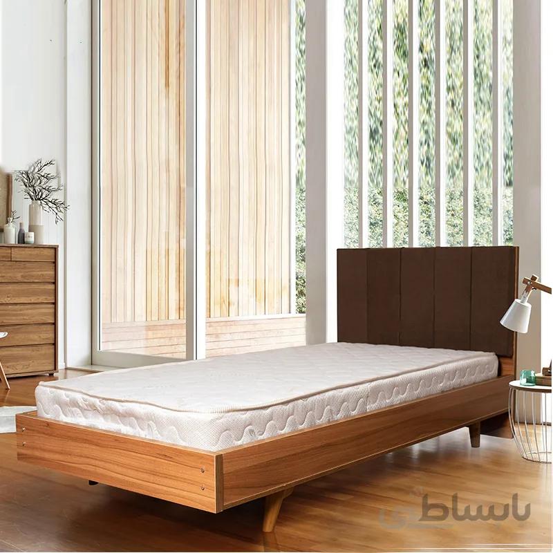 تخت خواب یک نفره پایه‌دار هرمس