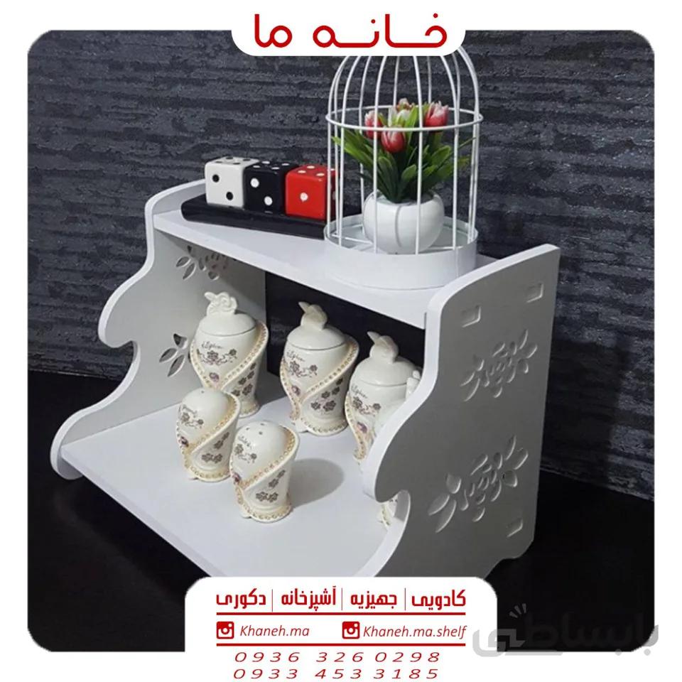 شلف جا ادویه دو طبقه ا از جنس pvc درجه