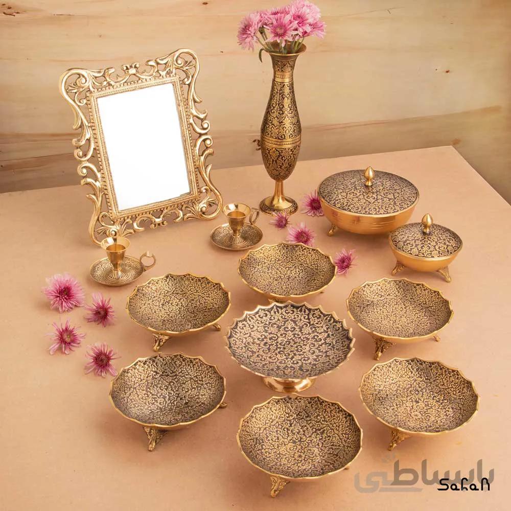 ست هفت سین برنجی طلایی کد 243