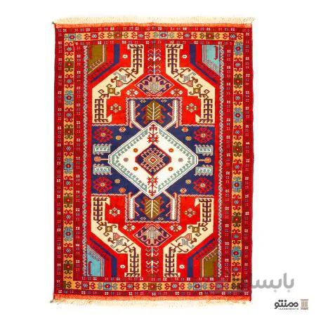 قالیچه دستباف زرع و نیم خراسان پشم و ابریشم سایز 155×۱10