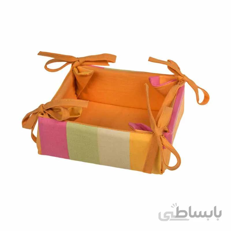 سبد نان کتان رزین تاژ طرح رابید صورتی